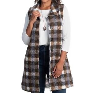 NEW PAPA FASHIONS button-up coat vest in brown